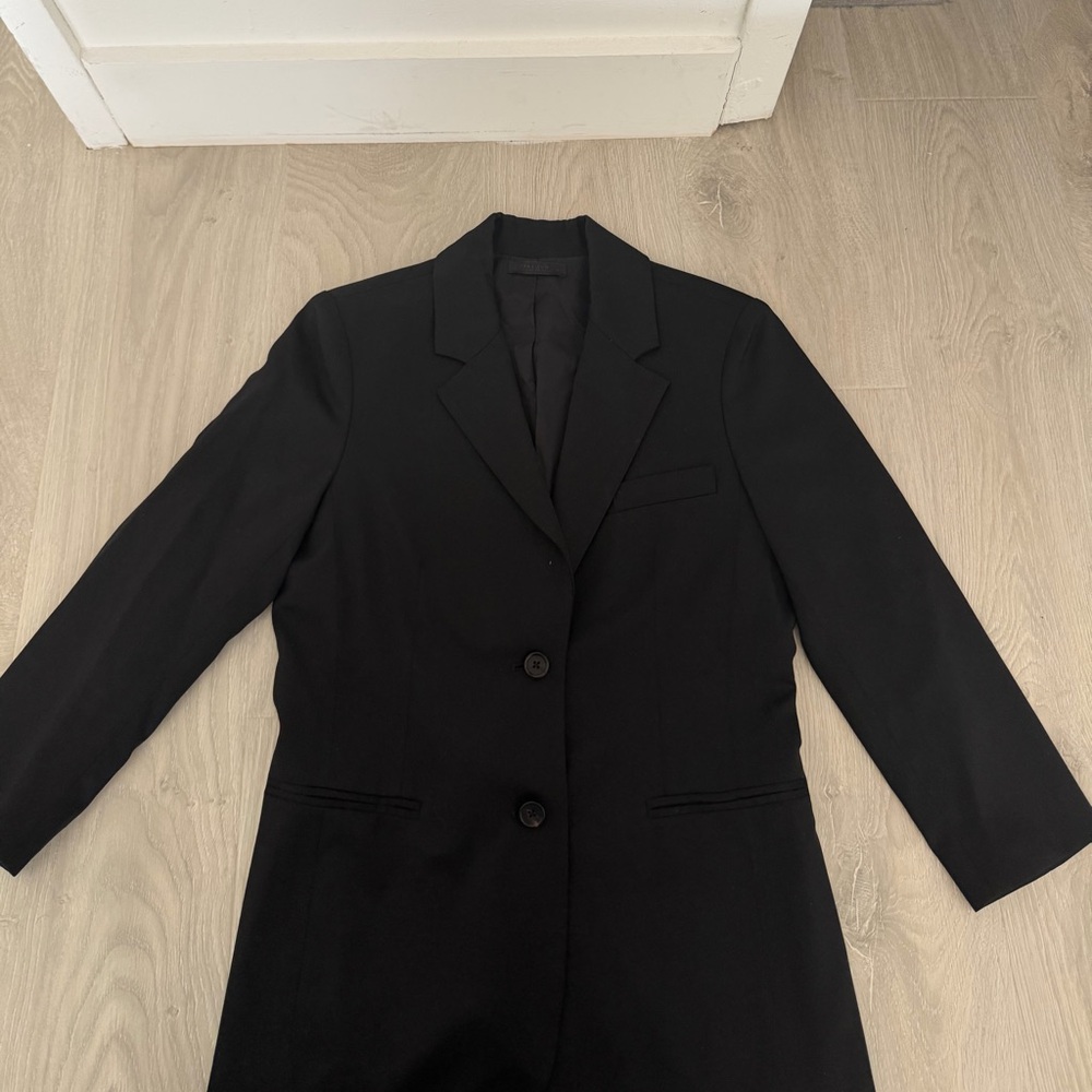 The Row Black cropped sleeve two button blazer size 10